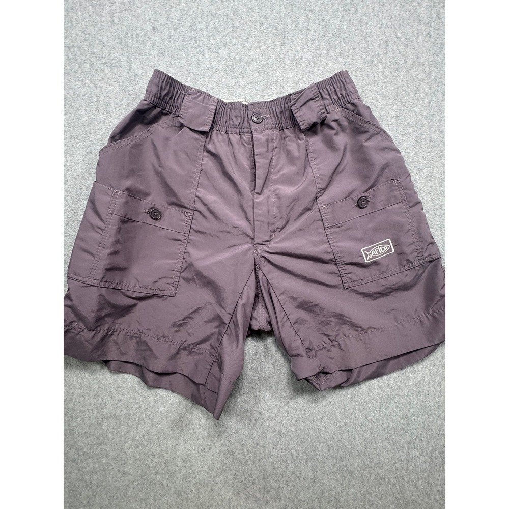 AFTCO Mens M01 Original Fishing Shorts Gray Nylon Size 28 Utility Cargo Pocket
